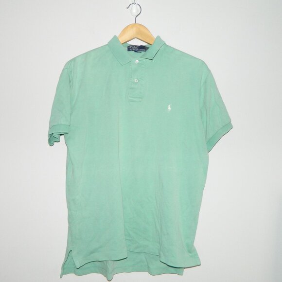 3 for/ $30 Polo Ralph Lauren Polo Vintage Light Moss Green Polo Shirt Size M - Picture 2 of 8